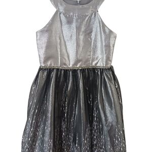 Emily West Shimmering Silver Dress